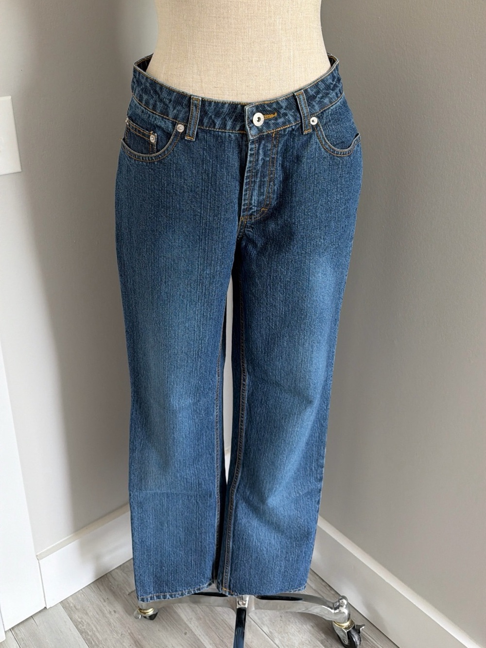2000s Route 66 Relaxed Fit Straight Blue Denim Jeans Size 4 100% Cotton